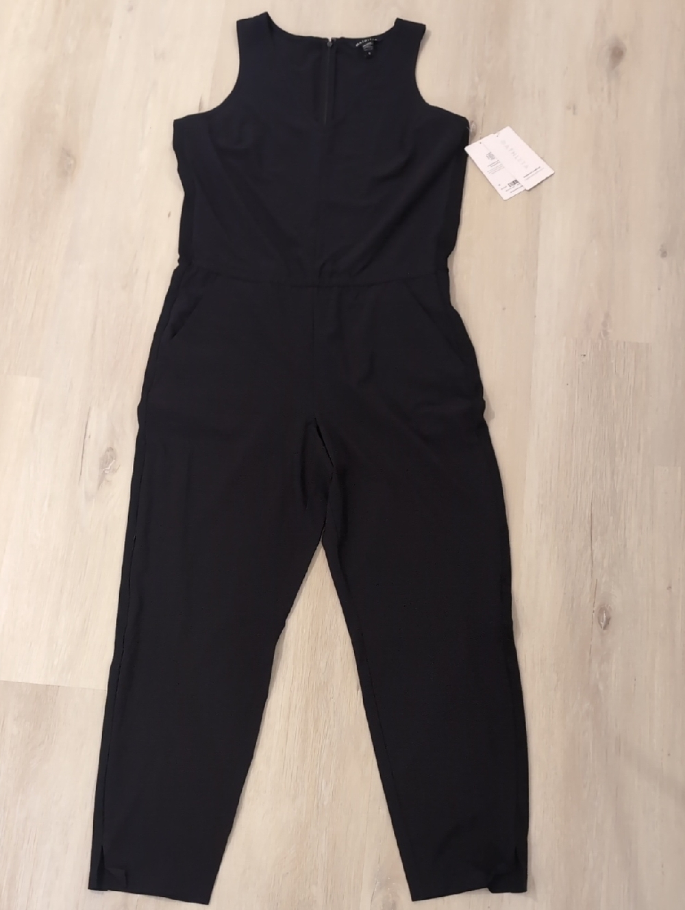 Athleta Black Sleeveless Jumpsuit In Featherweight Stretch Fabric